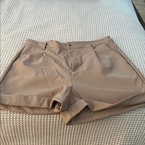 Kensie High Waist Cream Shorts